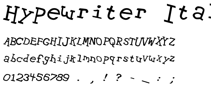Hypewriter Italic font